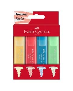 Highlighter, Faber Castell, pastel, mixed, 4 pieces, 1 pack