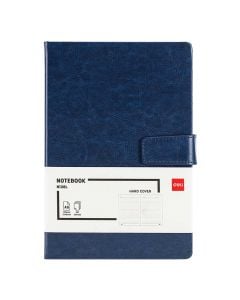 Notepad, Deli, A5, leather, blue, 96 sheets, 1 piece