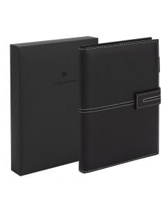 Notepad, Deli, A5, leather, black, 120 sheets, 1 piece