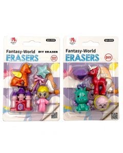 Erasers set, Fantasy World, mixed, 1 pack