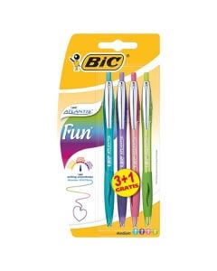 Pen, BIC, Atlantis Exact Fun, 4 colors, 1 pack