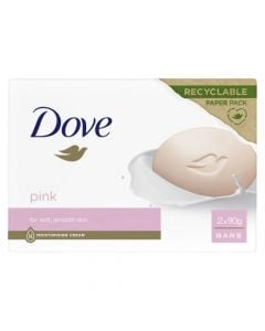 Soap, Dove, pink, recyclable paper pack, 2x90 gr, 1 pack