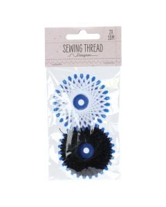 Sewing thread, white/black, 2 pieces, 1 pack