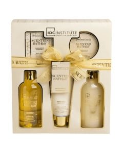 Set dushi, IDC, Gold, 200 ml bubble bath, 200 ml xhel dushi, 100 gr kripë dushi, 60 ml scrub, 100 ml krem trupi, 1 pako