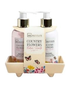 Sapunë likuid për duart, IDC Institute, Country Flowers, 200 ml xhel duarsh, 200 ml hand lotion and a soap dish, 1 pako