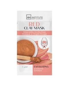 Exfoliating face mask, IDC Institute, red clay, 3x7 gr, 1 pack