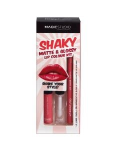 Make-up set for lips, Magic Studio, liquid lipstick, gloss, lip pencil, 1 pack