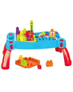 Lodër për fëmijë, Fisher-Price, Mega Bloks Build n Learn Table, 30 pjesë, +1 vjec, 1 copë