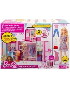 Lodër për fëmijë, Barbie, Dream Closet Doll And Playset, 36 pjesë, +3 vjec, 1 copë