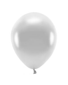 Eco balloons, latex, 26 cm, silver, 100 pieces, 1 pack