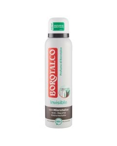 Antiperspirant spray, Invisible, Borotalco, plastic and metal, 150 ml, white and black, 1 piece