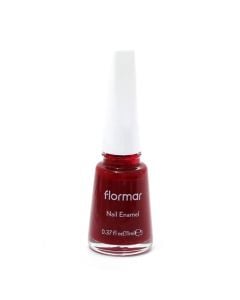 Nail enamel, 128 Vivid Clear Burgundy, Flormar, glass and plastic, 11 ml, burgundy red, 1 piece