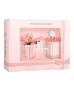 Eau de toilette (EDT) and body lotion set for women, Eau My Secret, Women'Secret, glass and plastic, 100+200 ml, pink, 2 pieces