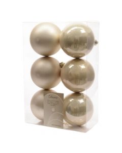 Decorative sphere, plastic, pearl, dia 8 cm, 6 pc