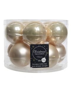 Decorative sphere (Pk 10) Size: D.6 cm Color: Pearl, Material: Glass