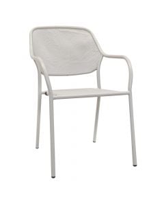 Porto metal chair with arms, metal, white, 55x64xH82 cm