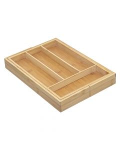 Organizues sirtari lugë/pirunj me zgjatim, bambu, kafe, 25x35xH4.5 cm