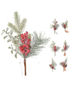 Lule dekoruese, polietilen, jeshile/ e kuqe, 25 cm