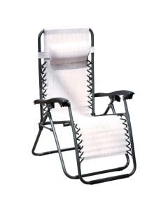 Gravity folding chair, metal/textile, beige, 64x160xH110 cm