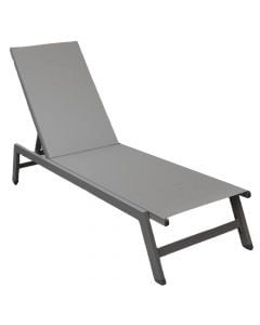 Lounger, aluminium/textile, anthracite grey, 55x191xH31 cm