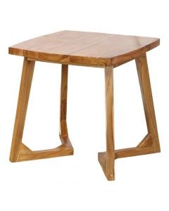 Side table Durez, teak wood, natural brown, 50x50xH50 cm