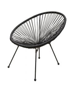 Chair, metal/PE rattan, anthracite gray, 72x80xH76 cm