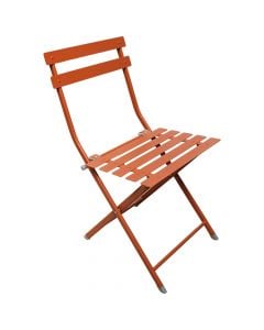 Bistro folding chair, metal, brown, 42x40xH81 cm