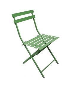 Bistro folding chair, metal, dark green, 42x40xH81 cm