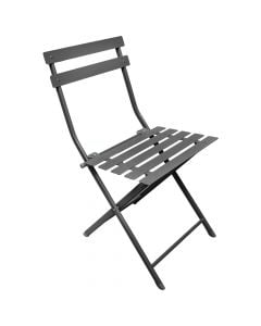 Bistro folding chair, metal, anthracite gray, 42x40xH81 cm