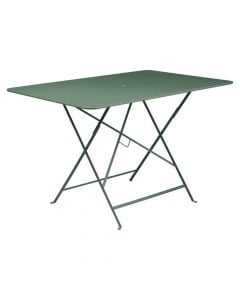 Bistro folding rectangular table, metal, dark green, 70x110xH71 cm