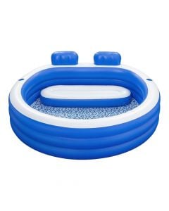 Circular family pool with seating Bestway, PVC, blue, 219x231xH79 cm / 852 Lt