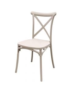 Chair without arms, plastic, ivory, 44x48xH85 cm