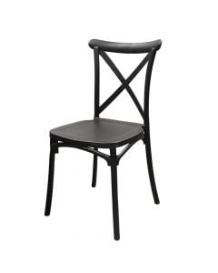 Chair without arms, plastic, black, 44x48xH85 cm