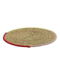 Round tablecloth, natural jute, brown, Dia.38 cm