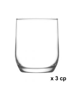 Whiskey glass Sude, glass, transparent, 315 cc, Dia. 7.3  x H 9.2 cm, 3 pieces