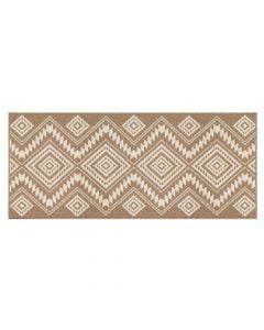 Kitchen rug, polypropylene, brown and white, 50x120 cm