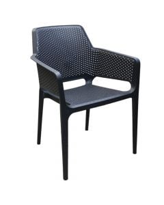 Armchair Luka, plastic, anthracite, 53x60xH88 cm