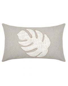 Happy decorative pillow, 60% cotton and 40% polyester, light grey, 30x50 cm