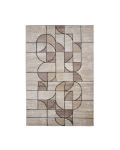 Carpet Spring, modern, polyester+heatset, ivory/dark beige, 133x190 cm