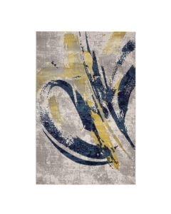 Carpet Opera, modern, polyester+heatset, dark grey/dark blue, 160x230 cm