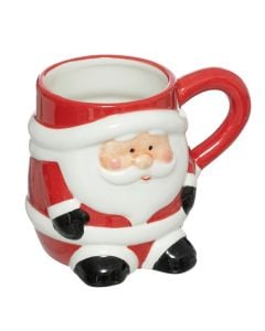 Filxhan dekorativ festiv, Santa, porcelan, 30 cl, ngjyre e kuqe me te bardhe