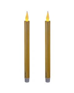 Qiri dekorativ me bateri (pk 2), ngjyre gold, H28xD2.1 cm, (bateri 2xLR6)