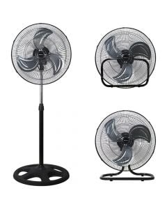 Ventilator pedan 3 në 1, Melchioni,  45 W, Ø45 cm, 3 shpejtësi, 3 fletë metalike, 52.3x49.8x127.8 cm