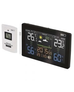 Stacion moti, Emos, orë/kalendar/alarm, matës temperature/lagështie, -10 °C to +50 °C, 1% to 99%, 433MHz, 3×1.5V AAA