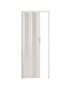 Folding door, PVC, with aluminum lock, 83x214 cm, white color