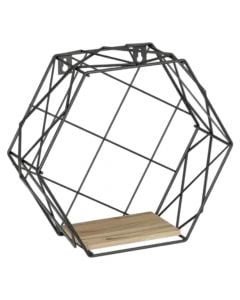 Hexagonal shelf 285x255x100 mm, black