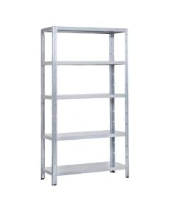 Metal shelf, with interlocking assembly L100xP40xH188 5 levels H30 Load capacity per level 65 kg - evenly distributed load