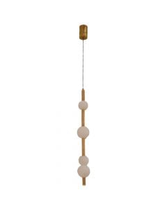 Pendant light, 4xLED, 4000K, wood/glass