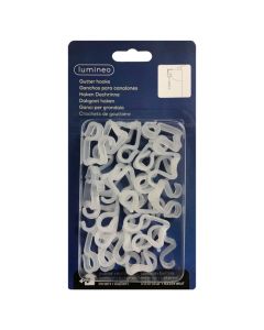 Light string hooks, 24 pc, white, plastic.