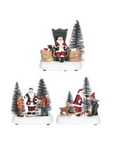 Fun with Santa battery operated, polyresine, warm white, L14,5xW9,5xH13,5cm, indoor use.